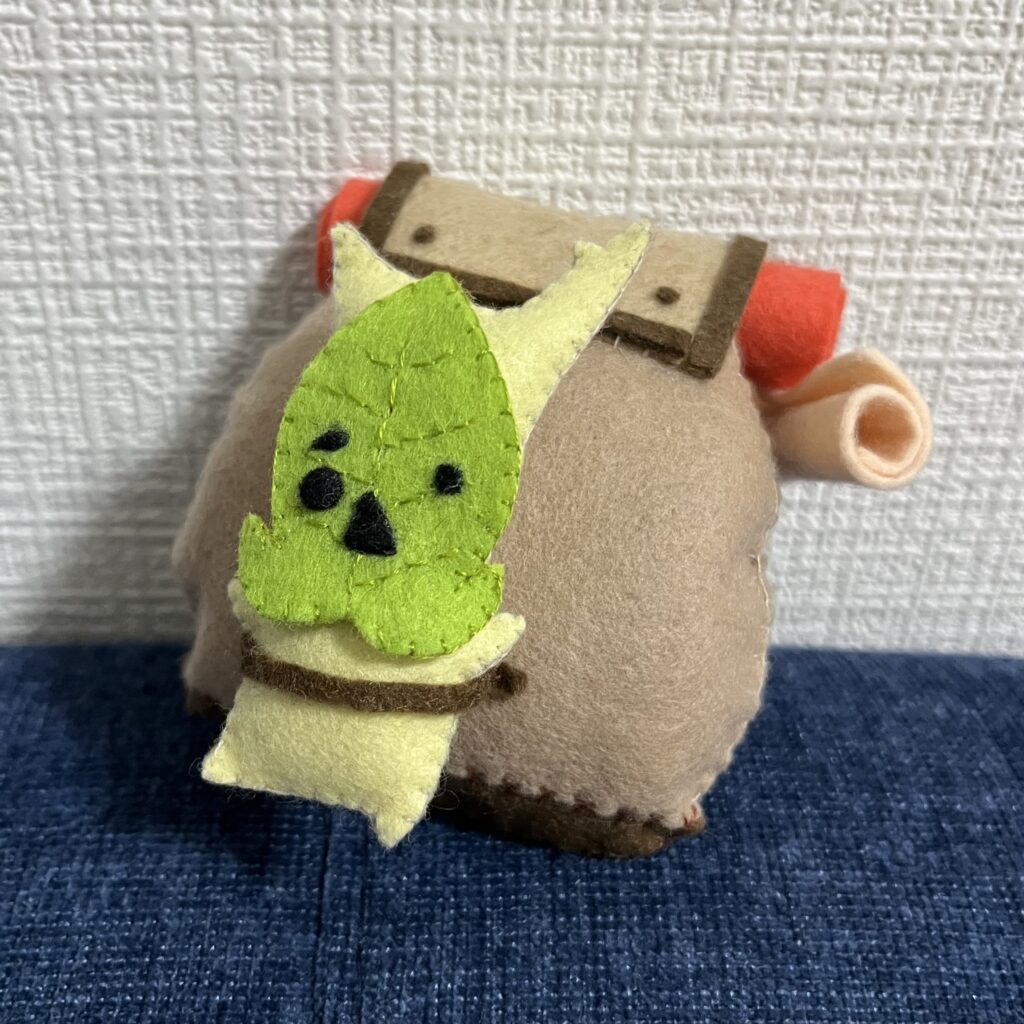 ゼルダの伝説、コログの手のひらサイズのぬいぐるみ作り方紹介、完成写真
