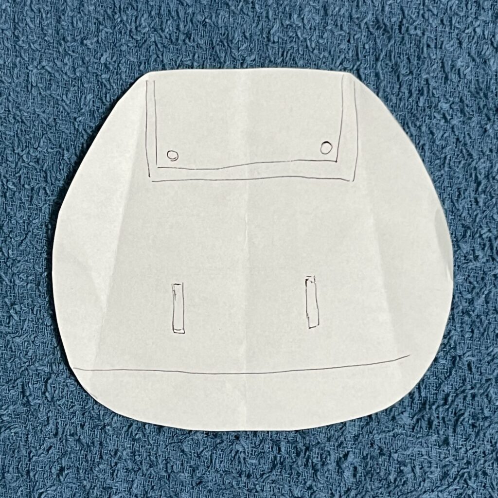 ゼルダの伝説、コログの手のひらサイズのぬいぐるみ作り方紹介。リュックの型紙、裏