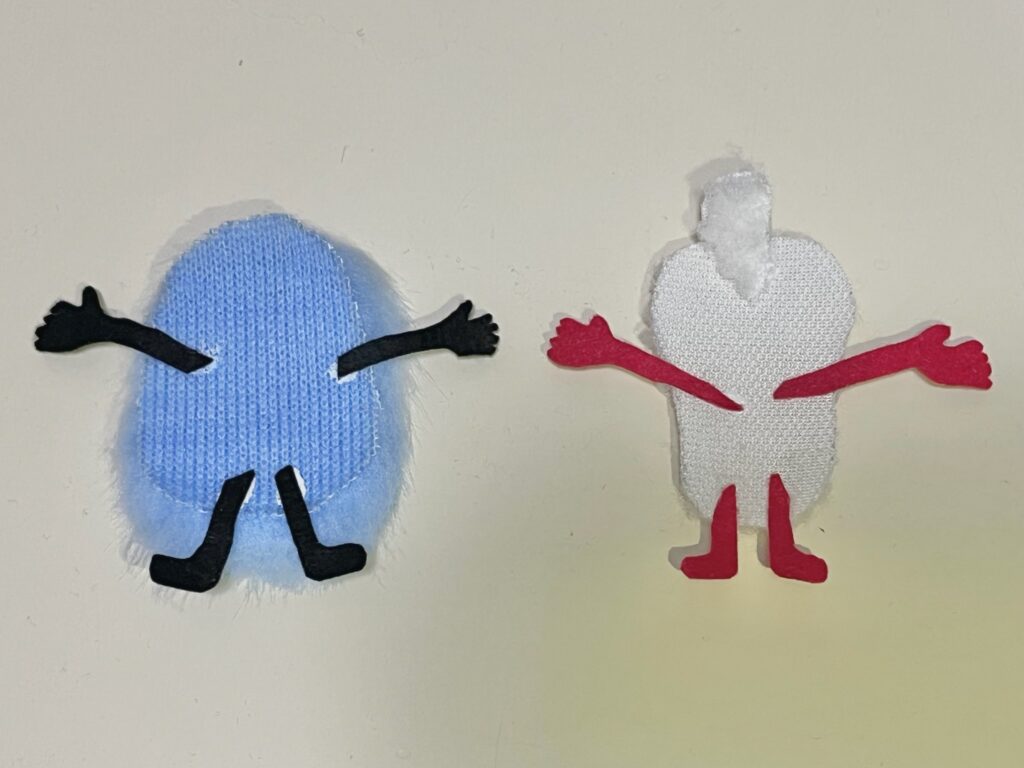 パペットスンスン、カチューチャの作り方。スンスン、ノンノンの組み立て方写真